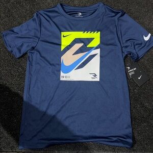 Nike Blue and Neon Short Sleeve Tee & Shorts Set